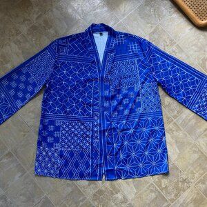 Bright Blue Light Weight Kimono-like Over Shirt